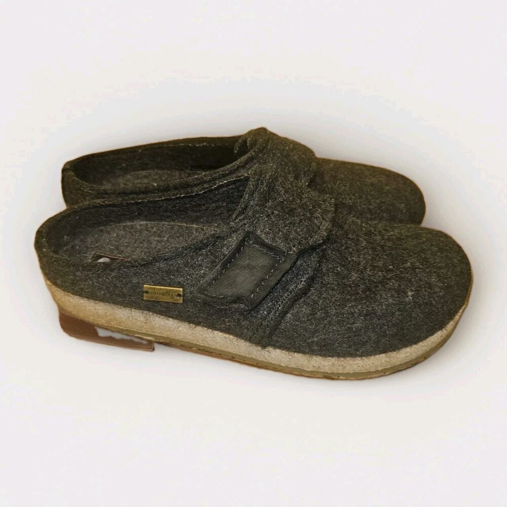 Haflinger Wool Felt Slipper Comfort Graphite Men's Size EU 44 US 11